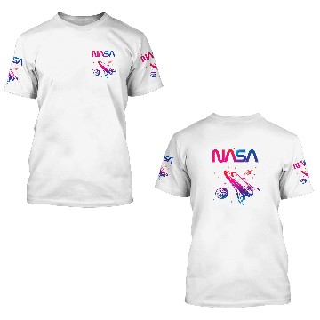 Discover Lacrosse Gift NASA Space Shuttle Saturn Planet Worm Logo Zip 3D T Shirts