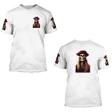 Discover Smug Smiling Hyperdetailed Pirate Skeleton 3D T Shirts