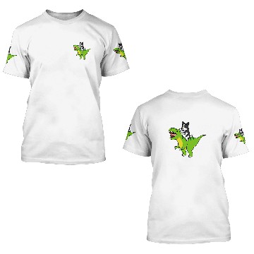 Discover Border Collie Riding TRexs Dinosaur Dog 1 Baseball Tees 3D T Shirts
