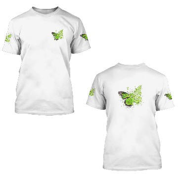 Discover Lime Green Ribbon Lyme Disease Awareness Dripping Butterfly Baseball Tees 3D T Shirts