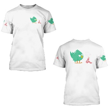 Discover Uh meow     Funny bird and worm 2funny thing Baseball Tees 3D T Shirts
