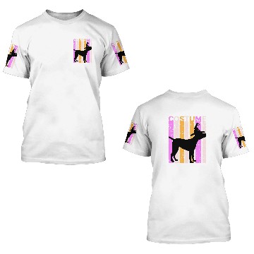 Discover Funny Cane Corso Halloween In Witch Hat Silhouette Vintage Baseball Tees 3D T Shirts