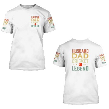 Discover Husband Dad Cricket Legend Baseball Tees 3D T Shirts