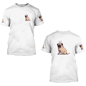 Discover Funny Easter Pug Dog Easter puggy Cute Pug Lover Baseball Tees 3D T Shirts