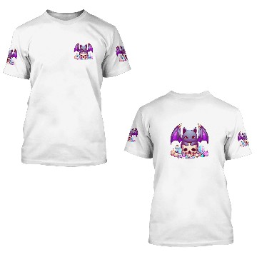 Discover Goth art Kawaii cat and skull 3D T Shirts