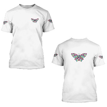 Discover Pastel Butterfly Moth Lavender Blue Yellow Mint Green Pink 3D T Shirts