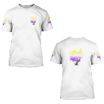 Discover Non Binary Butterfly Tree Non Binary Flag Nonbinary Pride 3D T Shirts