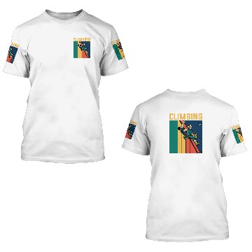 Discover Retro Rock Climbing Man Climb Climber Mountains 3D T Shirts