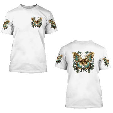 Discover vintages Cottagecore Butterfly Moth With Flowers Zip 3D T Shirts