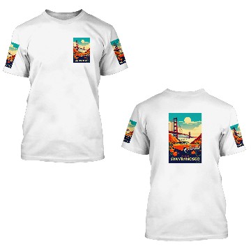Discover San Francisco vintages Travel Design 3D T Shirts