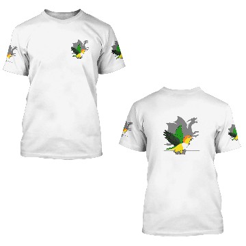 Discover White Bellied Caique Dragon Shadow Funny Screaming Parrot Baseball Tees 3D T Shirts