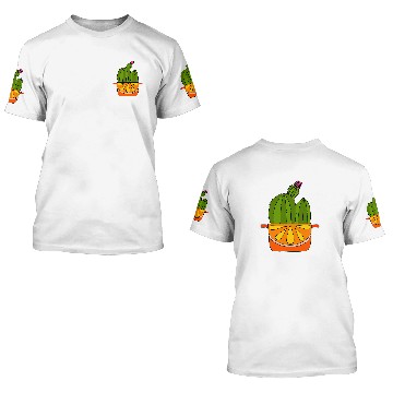 Discover Orange Pot Flowering Cactus 3D T Shirts