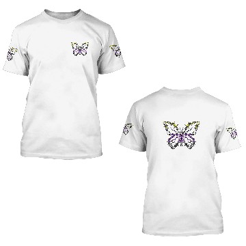 Discover Nonbinary Butterfly Barbwire Nonbinary Flag Nonbinary Pride 3D T Shirts