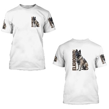 Discover Norwegian Elkhound Watercolor 3D T Shirts