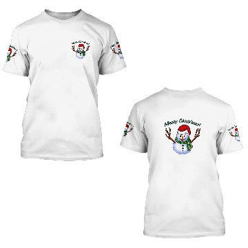 Discover Merry Christmas Cute Holiday Snowman Illustration Baseball Tees 3D T Shirts