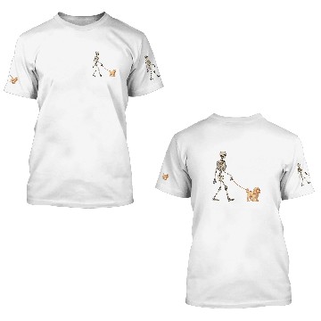 Discover Funny Cocker Spaniel Skeletons Dog Walking Halloween 3D T Shirts