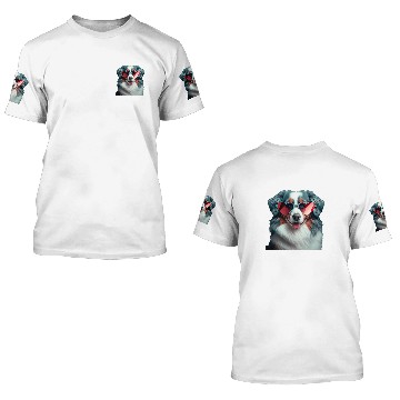 Discover Mini Aussie Mom Australian Shepherd Valentines Day 3D T Shirts
