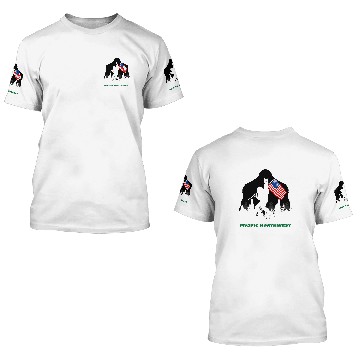 Discover Retro Sasquatch Pacific Northwest USA Flag bigfoots Camping Baseball Tees 3D T Shirts