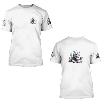 Discover Peace Hand Polar Bear Librarian Book Lover Reader Reading 3D T Shirts