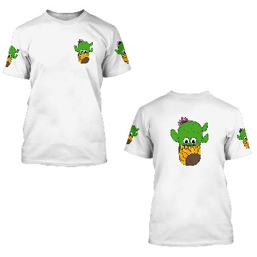 Discover Prickly Pear Cactus In Sunflower Pot 3D T Shirts