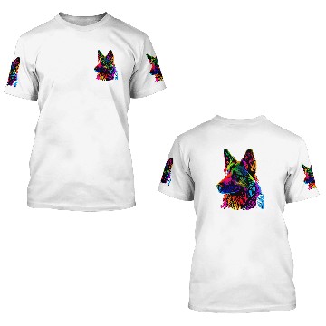 Discover Rainbow German Shepherd Designer 3D T Shirts