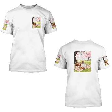 Discover Jack Russell Terrier Cherry Blossom Funny Dog Picnic 3D T Shirts