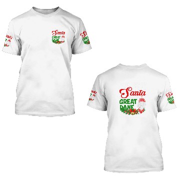 Discover Bears Funny Great Dane With Santa Hat Beard Christmas 3D T Shirts Baseball Tees