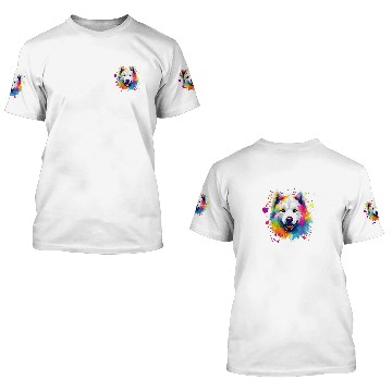 Discover Samoyed Lovers Colorful Pop Art Samoyed Dog Baseball Tees 3D T Shirts