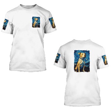 Discover Pitbull Dog Starry Night 3D T Shirts