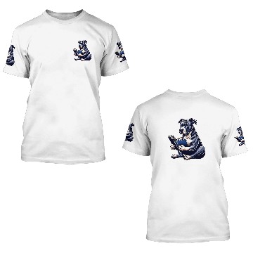 Discover Pitbull Dog Reading Book Puppy Lover Reader 3D T Shirts