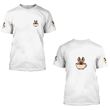 Discover German Shepherd Tea Time Funny Dog Beverage Baseball Tees 3D T Shirts