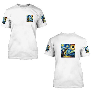 Discover Labrador Retriever Solar Eclipse 2024 Van Gogh Starry Night Baseball Tees 3D T Shirts