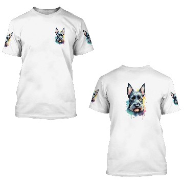 Discover Schnauzer Portrait Dynamic Splash Unleash Joy 3D T Shirts