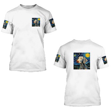 Discover Weimaraner Starry Night For Dog Mom Dog Dad 3D T Shirts
