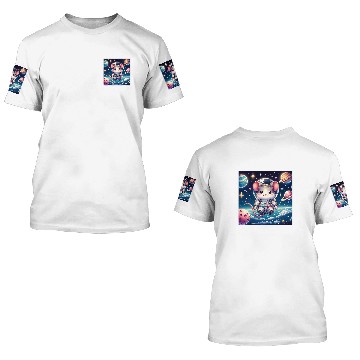 Discover Kawaii Mouse in Space Cute Astronaut Mouse Baseball Tees 3D T Shirts