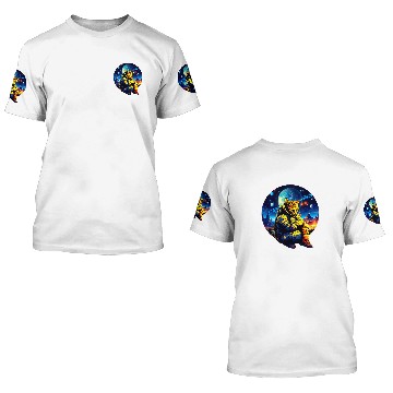 Discover Sad Astronaut Cat In Outer Space Galaxy Cat Astronaut Design Baseball Tees 3D T Shirts