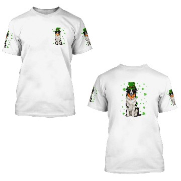 Discover St Patricks Day Border Collie Dog Shamrock Gift 3D T Shirts