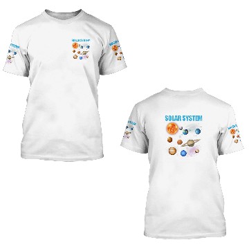 Discover Solar System Planets Science Space Astronaut Boys Girls Kids 3D T Shirts