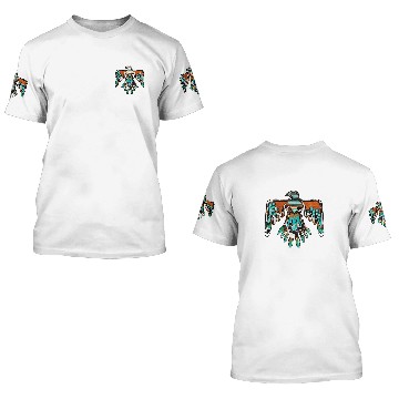 Discover western boho cowhide turquoise native american thunderbird 3D T Shirts