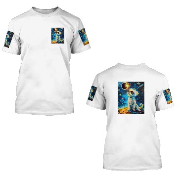 Discover Total Solar Eclipse Maltese Dog 3D T Shirts