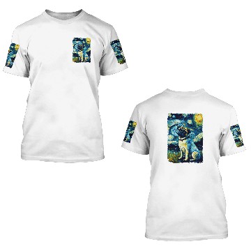 Discover Pug Starry Night 3D T Shirts