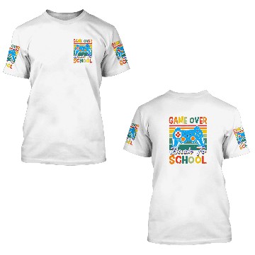 Discover Back to School Funny Game Over Teacher Student Controller 1 3D T Shirts
