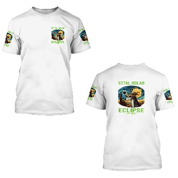 Discover Van Gogh Starry Night dog Greyhound Total Solar Eclipse 3D T Shirts