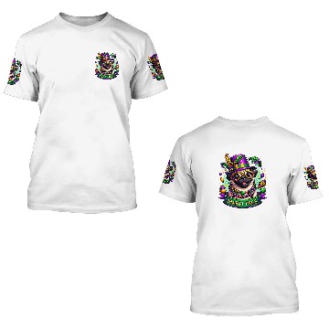 Discover Pug Mardi Pugs carnivals Mardi Gras Celebration Baseball Tees 3D T Shirts