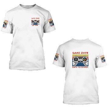 Discover Back to School Funny Controller Game Over Teacher Student Baseball Tees 3D T Shirts