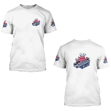 Discover Kawaii Octopuss Chef Serving Up Conveyor Belt Sushi Baseball Tees 3D T Shirts