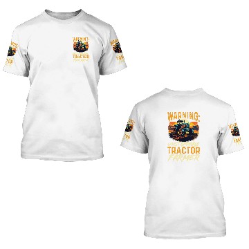 Discover Tractors Farmer 2Warning unstoppable tractor farmer Baseball Tees 3D T Shirts