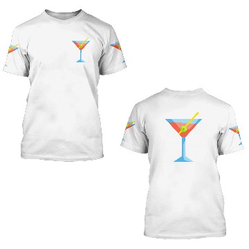 Discover Martini Glass Green Olive Bartender Vodka Gin Cocktail Drink 22 3D T Shirts