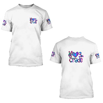 Discover Peace love third 3rd grade teacher student school class Baseball Tees 3D T Shirts
