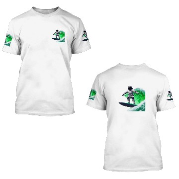 Discover Wave Surfer Astronaut Zip 3D T Shirts